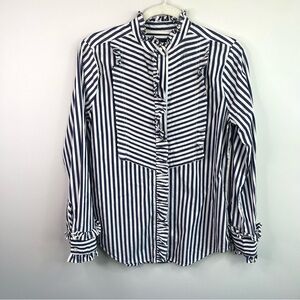 J.Crew Re-Imagined Blue And White Button Up Shirt Size XS